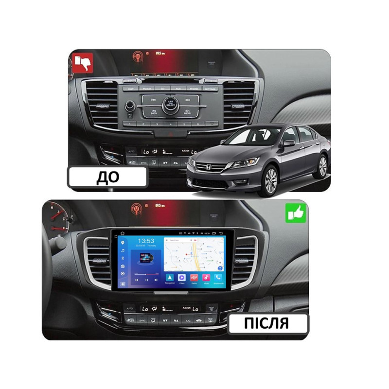 Android head unit FORS.auto FS 6 MAX  for Honda Accord 9 (2.0L Engine, 6+128Gb, 10") 2013-2018