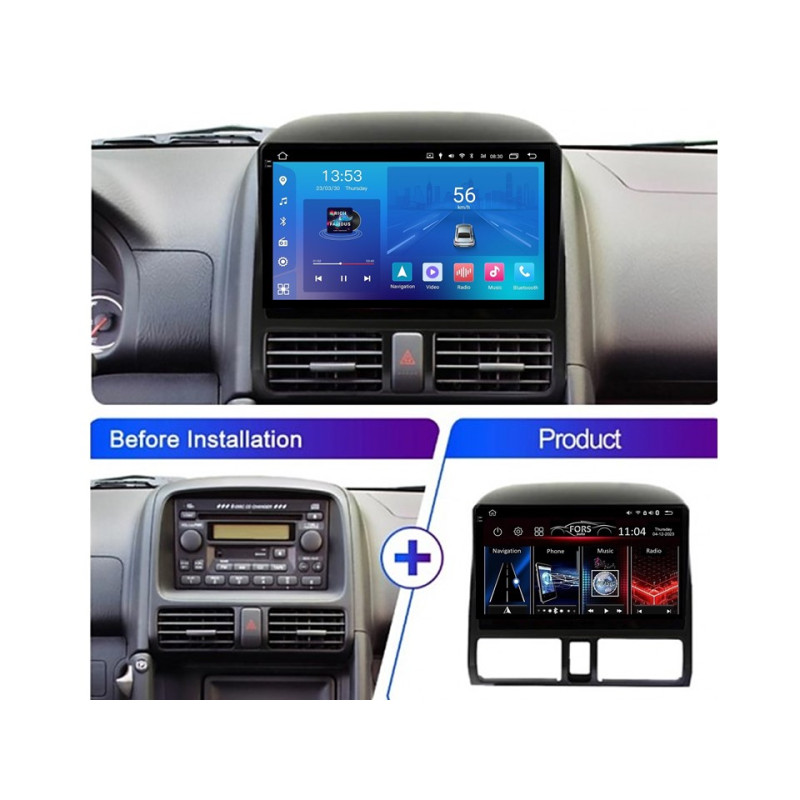 Android head unit FORS.auto FS 2 ULTRA for Honda CRV (2+32Gb, 9") 2001-2006