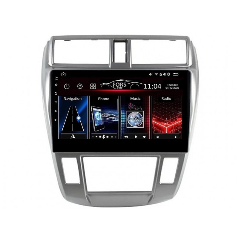 Android head unit FORS.auto FS 1 LITE for Honda City (1+32Gb, 10", Auto AC) 2008-2011