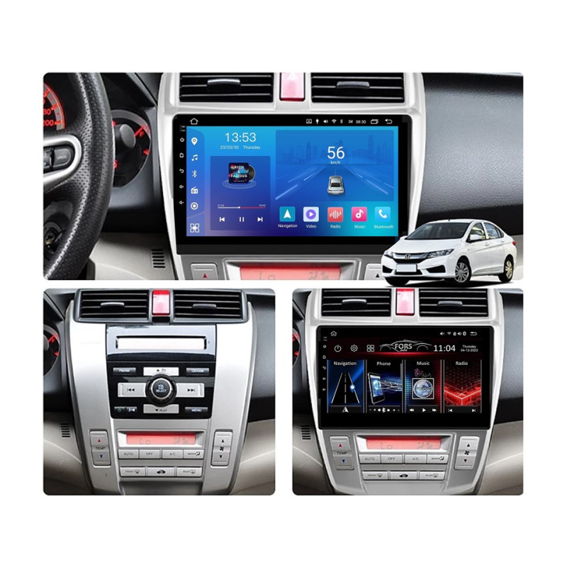 Android head unit FORS.auto FS 1 LITE for Honda City (1+32Gb, 10", Auto AC) 2008-2011
