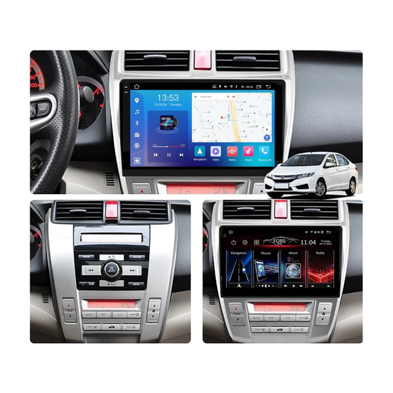 Android head unit FORS.auto FS 6 MAX  for Honda City (6+128Gb, 10", Auto AC) 2008-2011