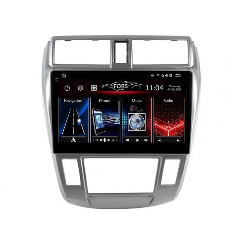 Android head unit FORS.auto FS 6 MAX  for Honda City (6+128Gb, 10", Auto AC) 2008-2011