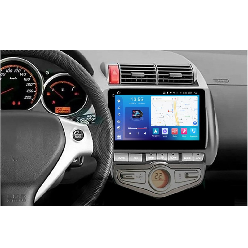 Android head unit FORS.auto FS 4 MAX Qled for Honda Jazz/City (4+32Gb, 9", Auto AC) 2002-2007