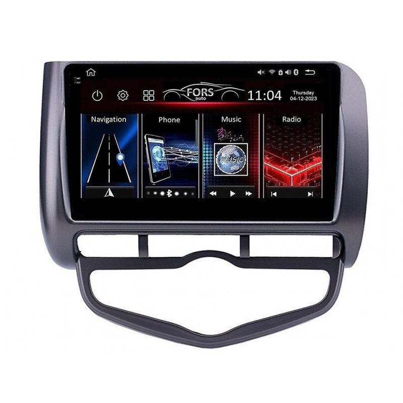 Android head unit FORS.auto FS 2 ULTRA for Honda Jazz/City (2+32Gb, 9", LHD, Auto AC) 2002-2007