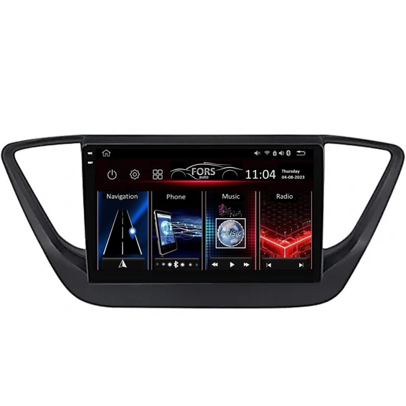 Android head unit FORS.auto FS 2 ULTRA for Hyundai Accent/Verna (2+32Gb, 9", black) 2018+