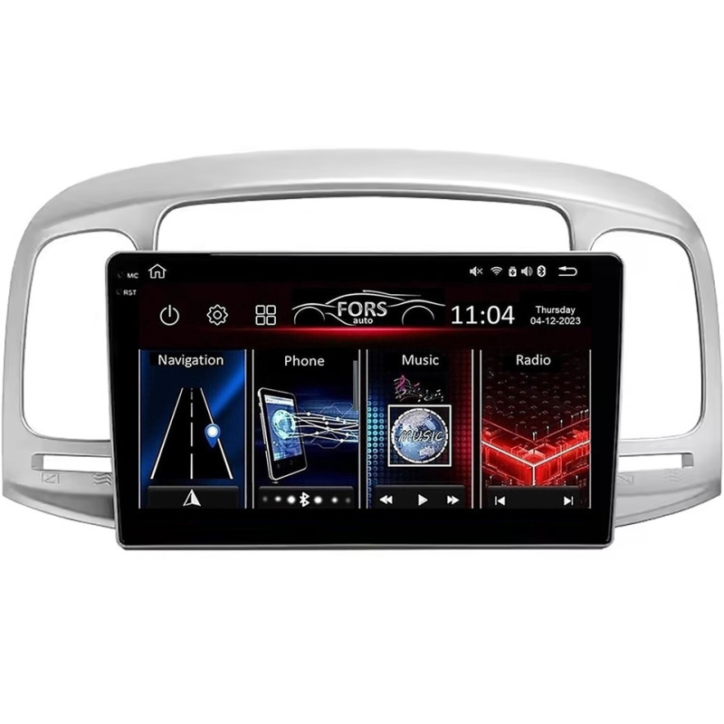 Android head unit FORS.auto FS 2 ULTRA for Hyundai Accent 2009-2012/Verna (2+32Gb, 9") 2008-2011