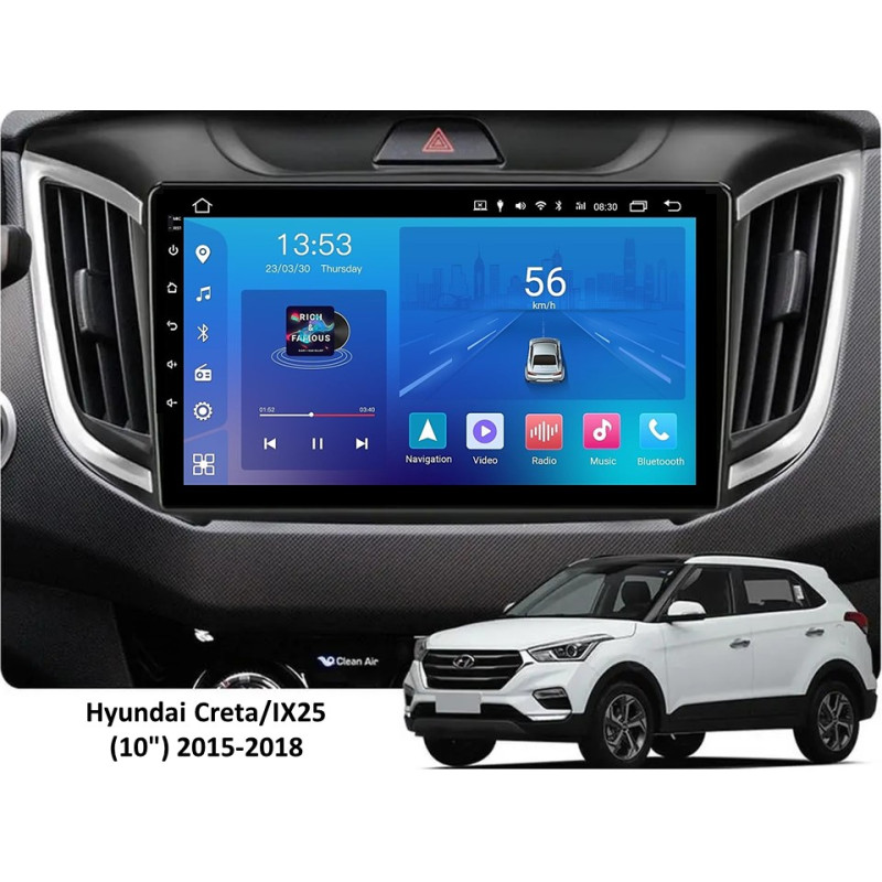 Android head unit FORS.auto FS 1 LITE for Hyundai Creta/IX25 (1+32Gb, 10") 2015-2018