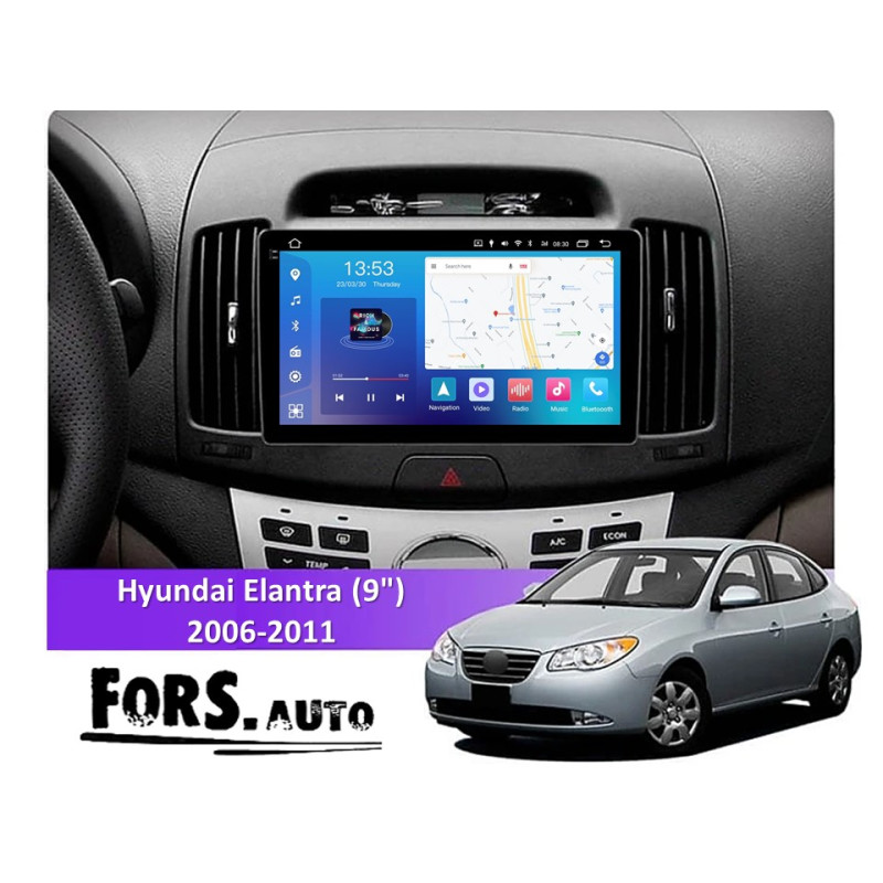 Android head unit FORS.auto FS 2 PRO for Hyundai Elantra (2+32Gb, 9") 2006-2011