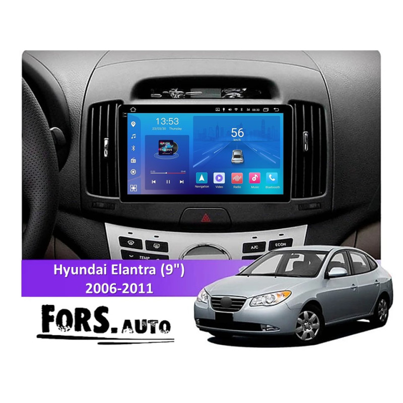 Android head unit FORS.auto FS 2 ULTRA for Hyundai Elantra (2+32Gb, 9") 2006-2011