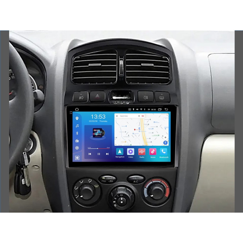 Android head unit FORS.auto FS 4 MAX Qled for Hyundai Santa Fe (4+32Gb, 9") 2000-2006