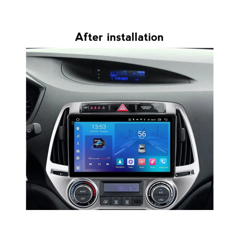 Android head unit FORS.auto FS 2 ULTRA for Hyundai I20 (2+32Gb, 9", Auto AC) 2012-2014