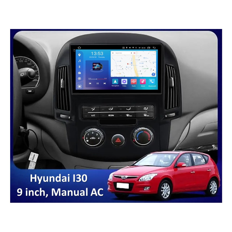 Android head unit FORS.auto FS 4 MAX Qled for Hyundai I30 (4+32Gb, 9", Manual AC) 2008-2011