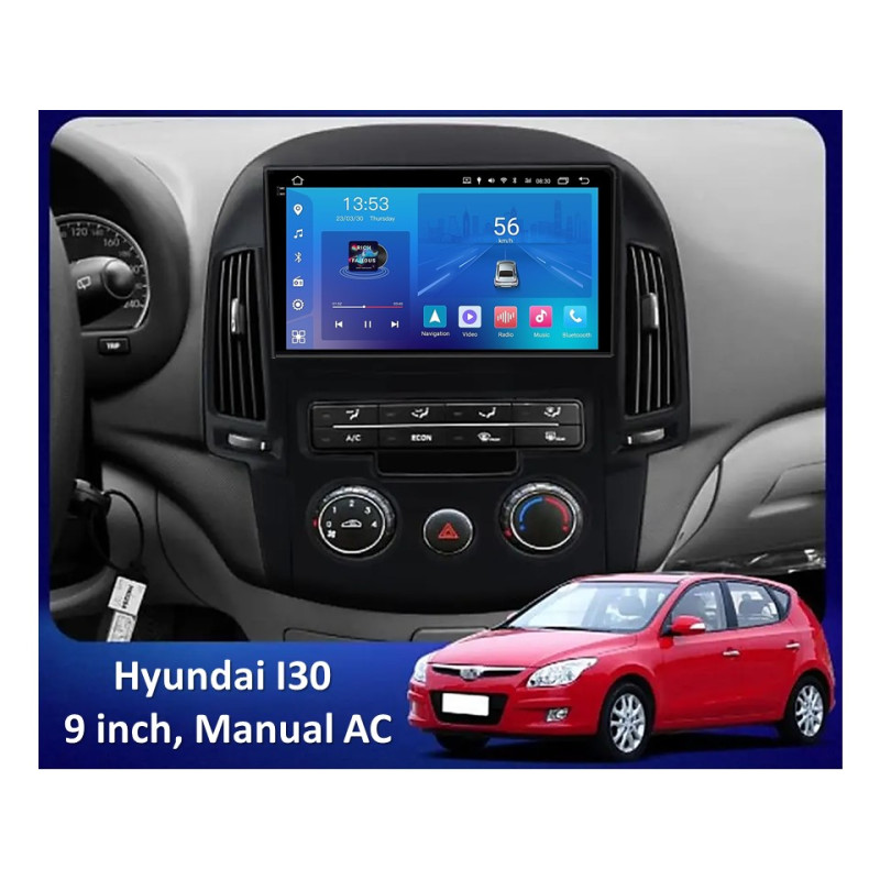 Android head unit FORS.auto FS 2 ULTRA for Hyundai I30 (2+32Gb, 9", Manual AC) 2008-2011