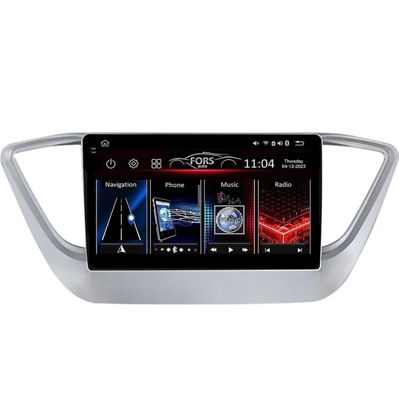 Android head unit FORS.auto FS 6 MAX for Hyundai Accent/Verna (6+128Gb, 9") 2017-2018