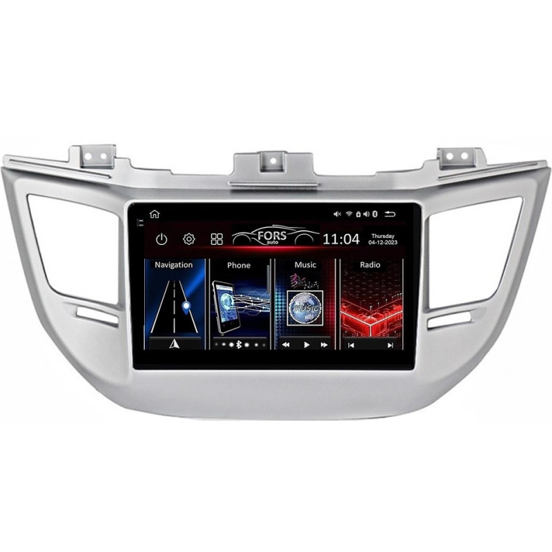 Android head unit FORS.auto FS 4 MAX for Hyundai Tucson (4+32Gb, 9") 2015-2017