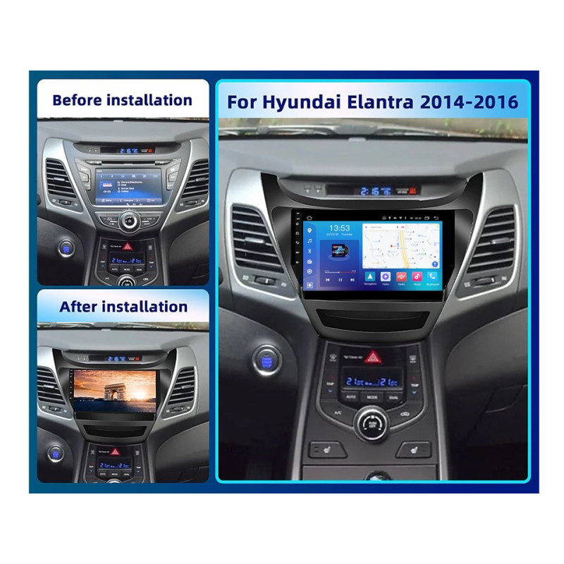 Android head unit FORS.auto FS 4 PRO for Hyundai Elantra (4+64Gb, 9") 2014-2016