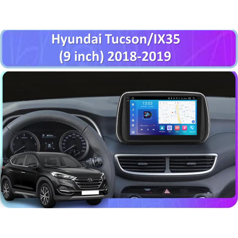 Android head unit FORS.auto FS 4 MAX for Hyundai Tucson/IX35 (4+32Gb, 9") 2018-2019