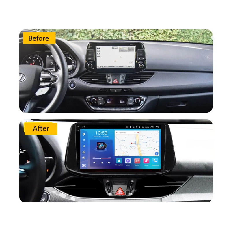 Android head unit FORS.auto FS 4 MAX for Hyundai i30 (4+32Gb, 9") 2017-2019