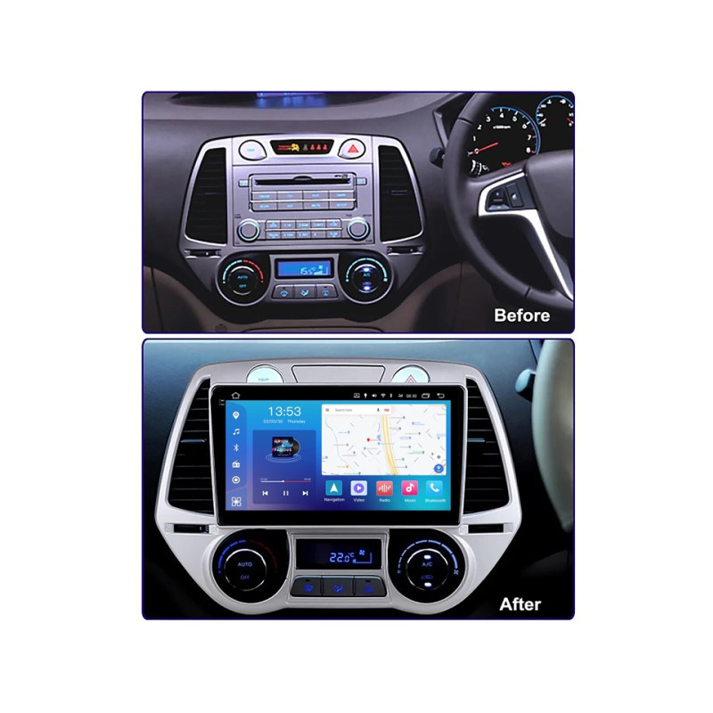 Android head unit FORS.auto FS 4 MAX Qled for Hyundai I20 (4+32Gb, 9") 2008-2012