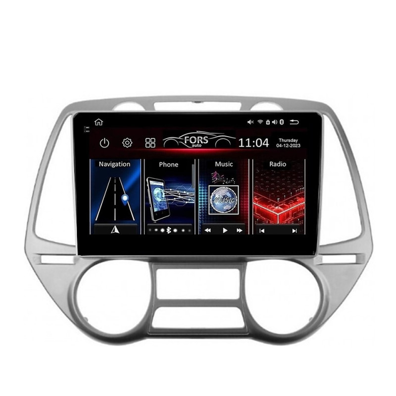 Android head unit FORS.auto FS 6 MAX for Hyundai I20 (6+128Gb, 9") 2008-2012