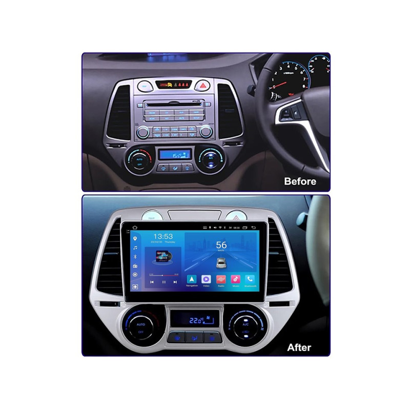 Android head unit FORS.auto FS 2 ULTRA for Hyundai I20 (2+32Gb, 9") 2008-2012