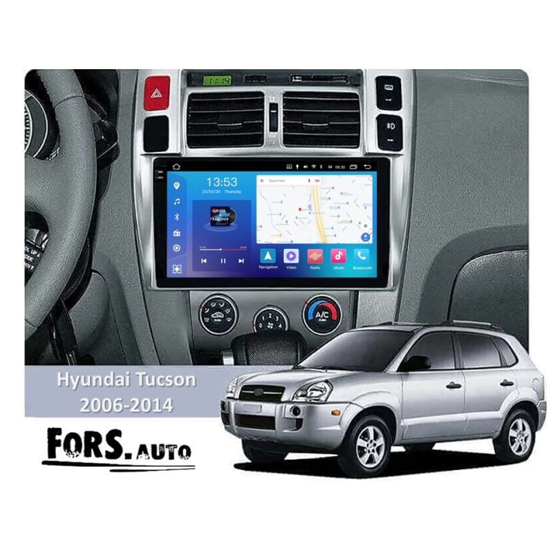 Android head unit FORS.auto FS 4 MAX Qled for Hyundai Tucson (4+32Gb, 10") 2006-2014