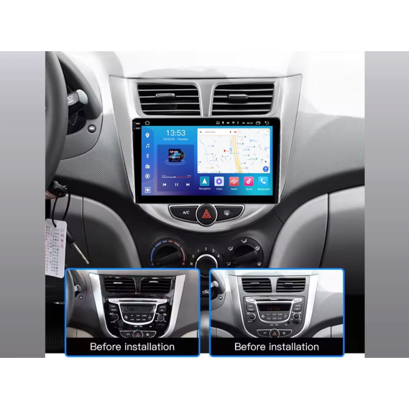 Android head unit FORS.auto FS 4 PRO for Hyundai Verna/I-25/Accent (4+64Gb, 9") 2010-2014
