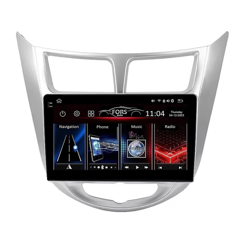 Android head unit FORS.auto FS 6 MAX for Hyundai Verna/I-25/Accent (6+128Gb, 9") 2010-2014