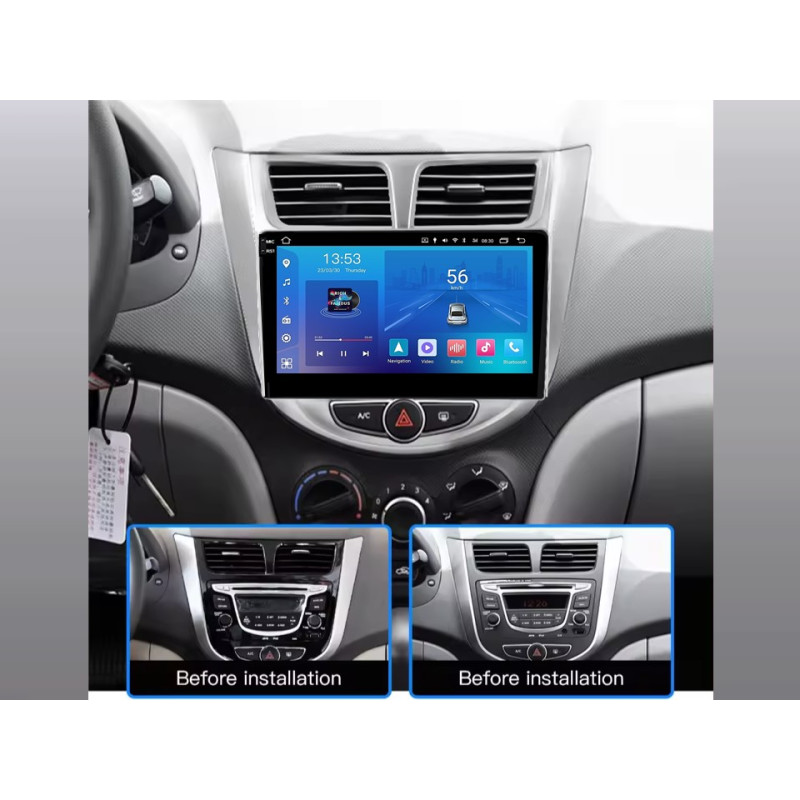 Android head unit FORS.auto FS 2 ULTRA for Hyundai Verna/I-25/Accent (2+32Gb, 9") 2010-2014