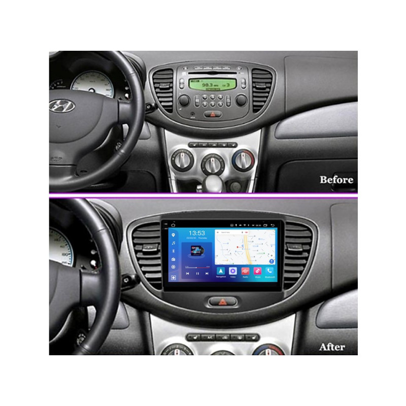 Android head unit FORS.auto FS 4 MAX Qled for Hyundai i10 (4+32Gb, 9") 2008-2012