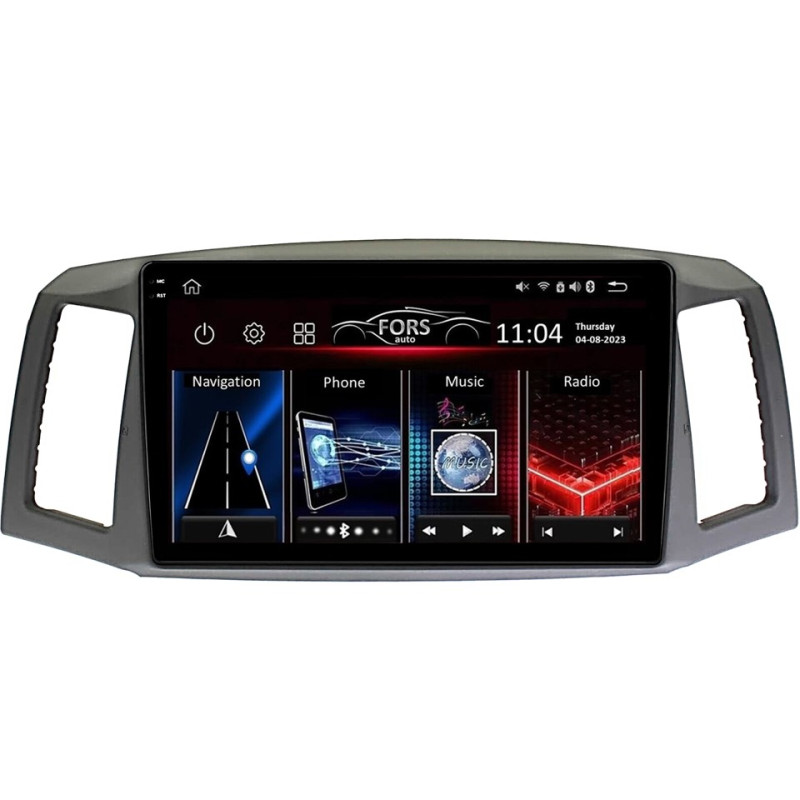 Android head unit FORS.auto FS 4 PRO for Jeep Grand Cherokee (4+64Gb, 10", LHD) 2004-2007
