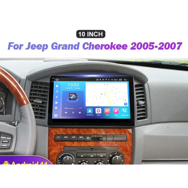 Android head unit FORS.auto FS 4 PRO for Jeep Grand Cherokee (4+64Gb, 10") 2005-2007