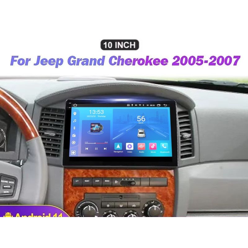 Android head unit FORS.auto FS 2 ULTRA for Jeep Grand Cherokee (2+32Gb, 10") 2005-2007