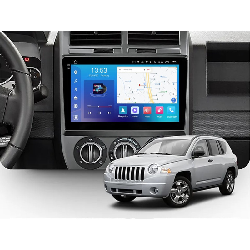 Android head unit FORS.auto FS 4 PRO for Jeep Compass (4+64Gb, 10") 2007-2009