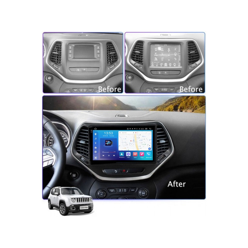 Android head unit FORS.auto FS 4 MAX for Jeep Cherokee (4+32Gb, 10") 2014-2017