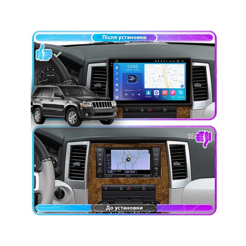 Android head unit FORS.auto FS 4 MAX QLed for Jeep Grand Cherokee (4+32Gb, 10") 2005+