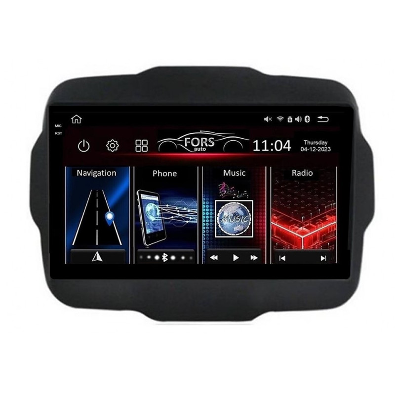 Android head unit FORS.auto FS 4 MAX for Jeep Renegade (4+32Gb, 9") 2015-2019