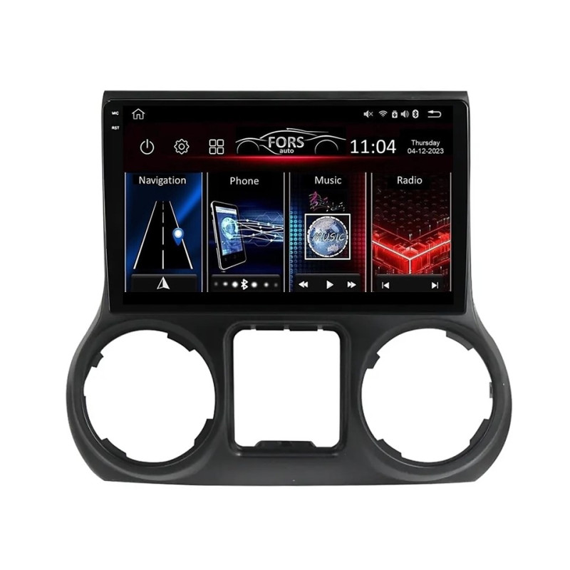Android head unit FORS.auto FS 4 MAX QLed for Jeep Wrangler Rubicon (4+32Gb, 10") 2011-2016