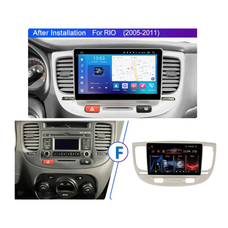 Android head unit FORS.auto FS 4 PRO for Kia Rio (4+64Gb, 9") 2005-2011