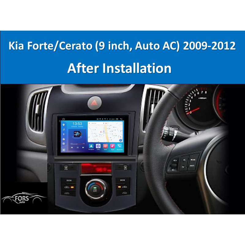 Android head unit FORS.auto FS 4 MAX for Kia Forte/Cerato (4+32Gb, 9", Auto AC) 2009-2012