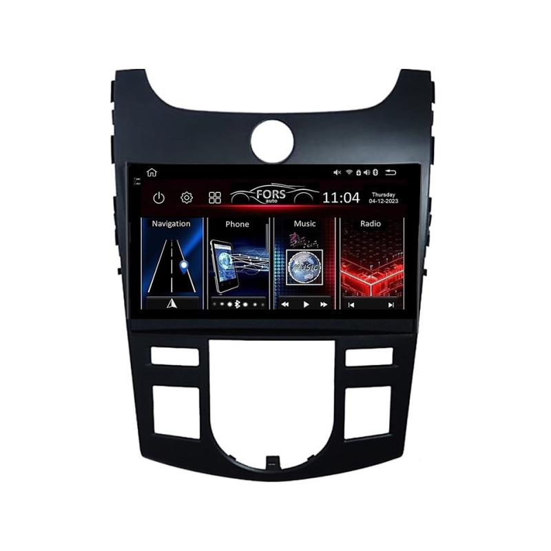 Android head unit FORS.auto FS 4 PRO for Kia Forte/Cerato (4+64Gb, 9", Auto AC) 2009-2012