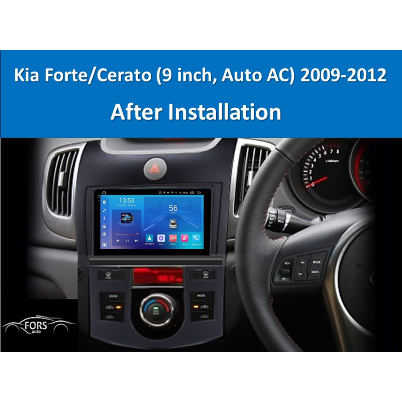 Android head unit FORS.auto FS 2 ULTRA for Kia Forte/Cerato (2+32Gb, 9", Auto AC) 2009-2012