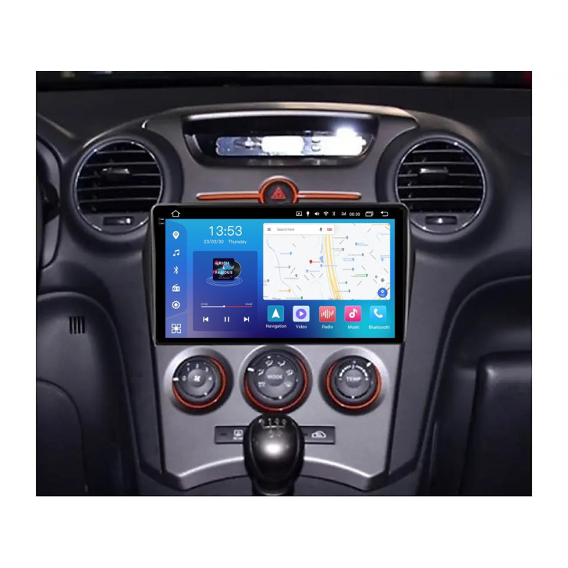 Android head unit FORS.auto FS 4 MAX Qled for Kia Carens (4+32Gb, 9", Manual AC) 2007-2011