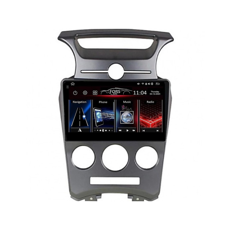 Android head unit FORS.auto FS 2 ULTRA for Kia Carens (2+32Gb, 9", Manual AC) 2007-2011
