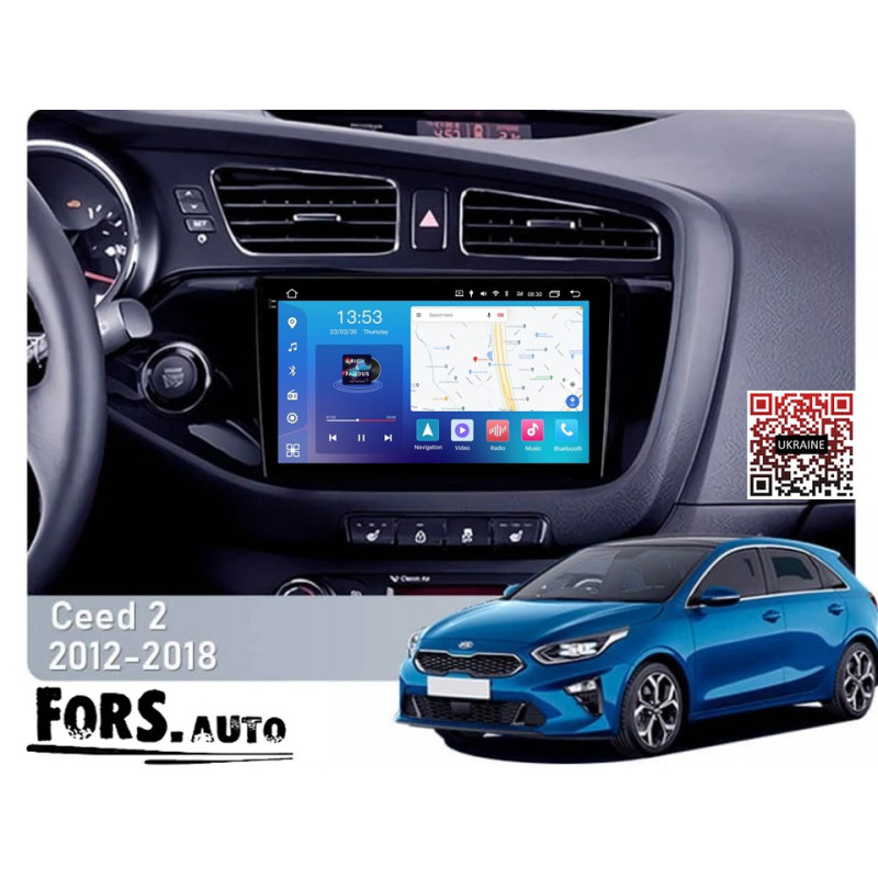 Android head unit FORS.auto FS 6 MAX for Kia Ceed 2 JD (6+128Gb, 9") 2012-2018