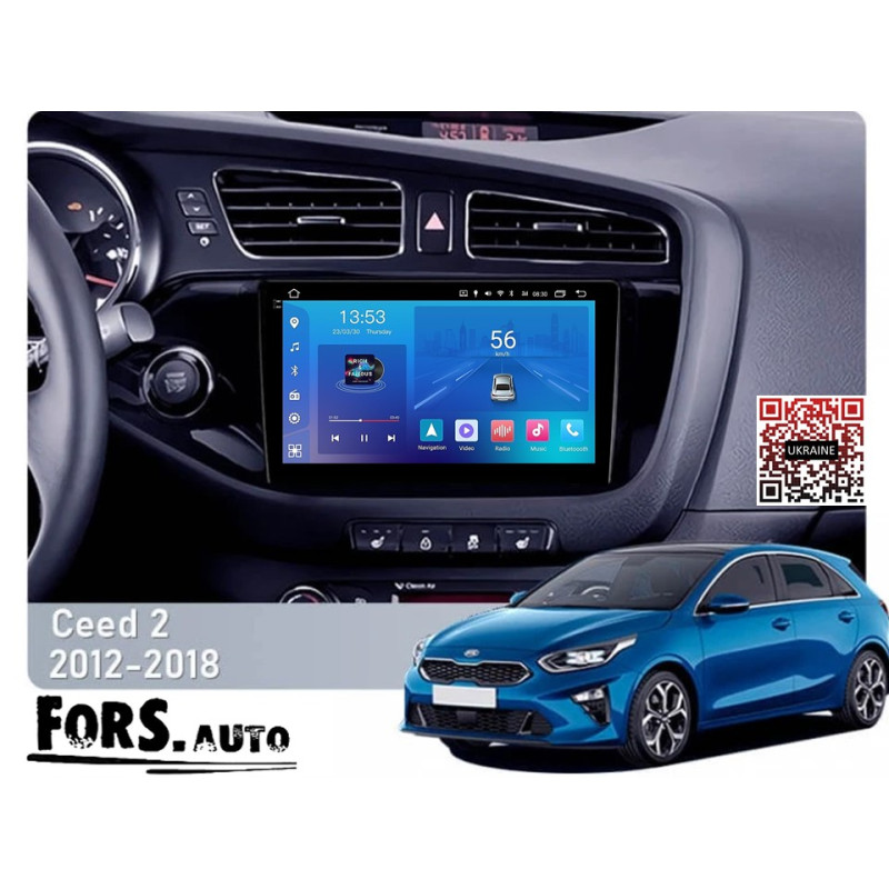 Android head unit FORS.auto FS 2 ULTRA for Kia Ceed 2 JD (2+32Gb, 9") 2012-2018