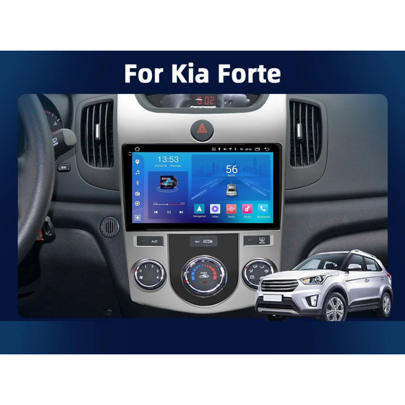 Android head unit FORS.auto FS 2 ULTRA for Kia Forte/Cerato (2+32Gb, 9", Manual AC) 2008-2012