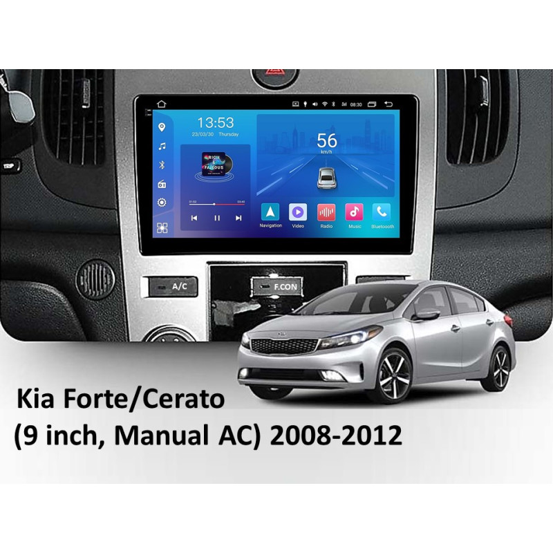 Android head unit FORS.auto FS 2 ULTRA for Kia Forte/Cerato (2+32Gb, 9", Auto AC) 2008-2012