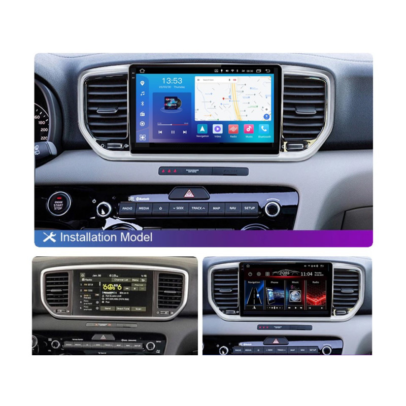 Android head unit FORS.auto FS 4 PRO for Kia Sportage/KX5 (4+64Gb, 9") 2018-2020