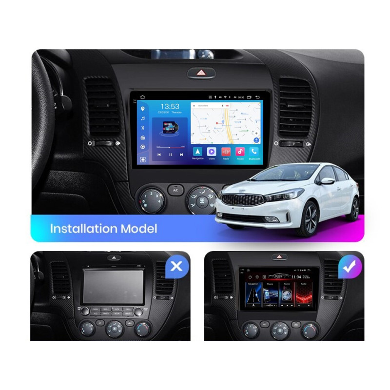 Android head unit FORS.auto FS 4 MAX for Kia Cerato/K3 (4+32Gb, 9") 2012-2018